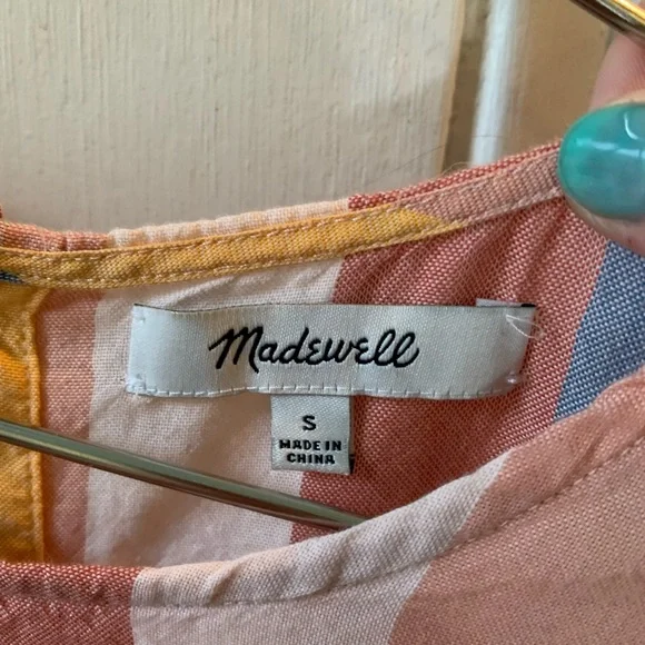 Madewell sherbet striped cotton top sz S - Picture 4 of 5